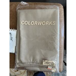 Vintage LEACOCK & COMPANY Gold/Tan Tablecloth OBLONG ~ Made In USA ~ 60 x 83